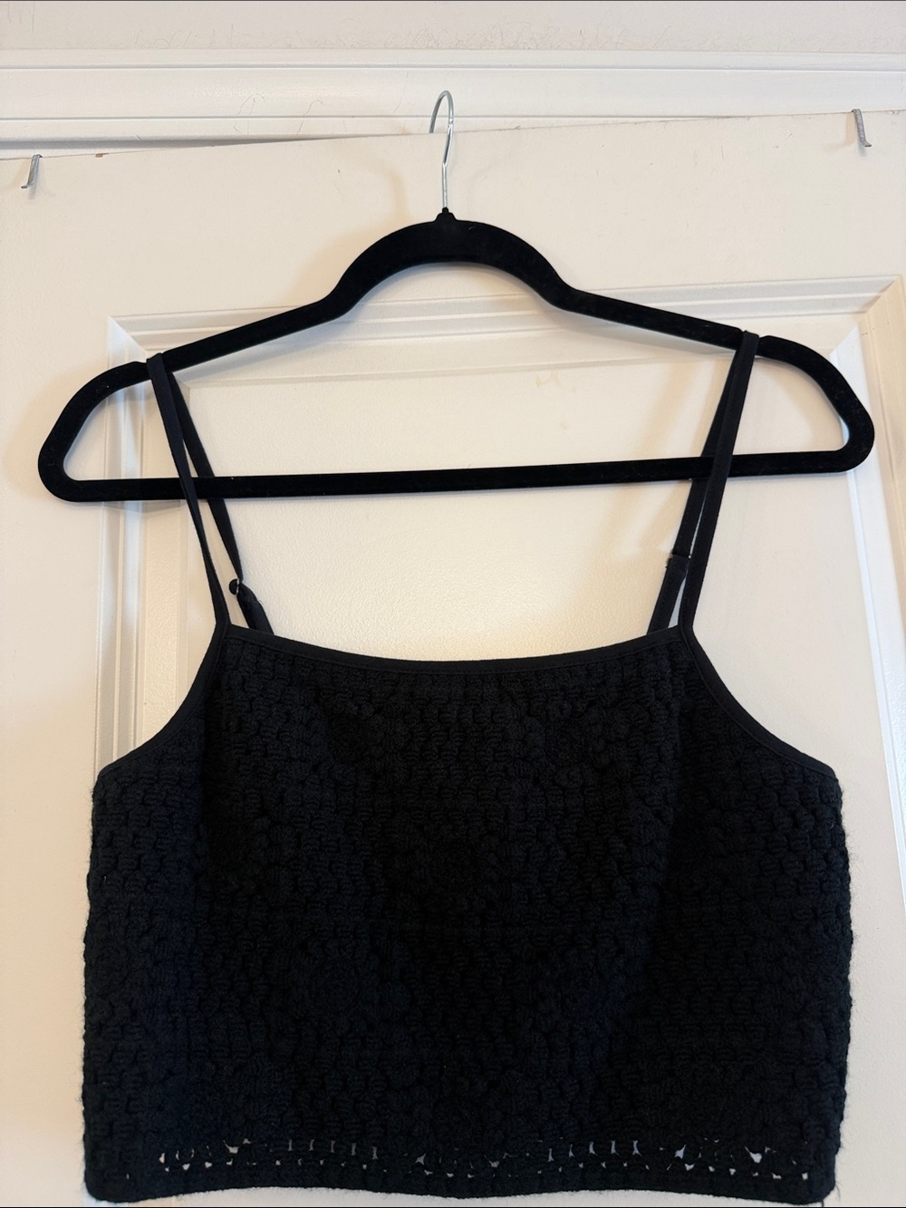 Black Crochet Crop Cami Medium!